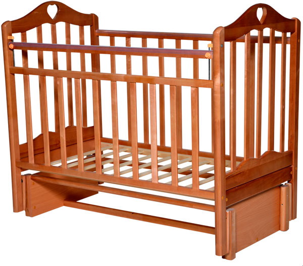 Детская кроватка Антел Каролина 5 (маятник продольный) 120x60см орех