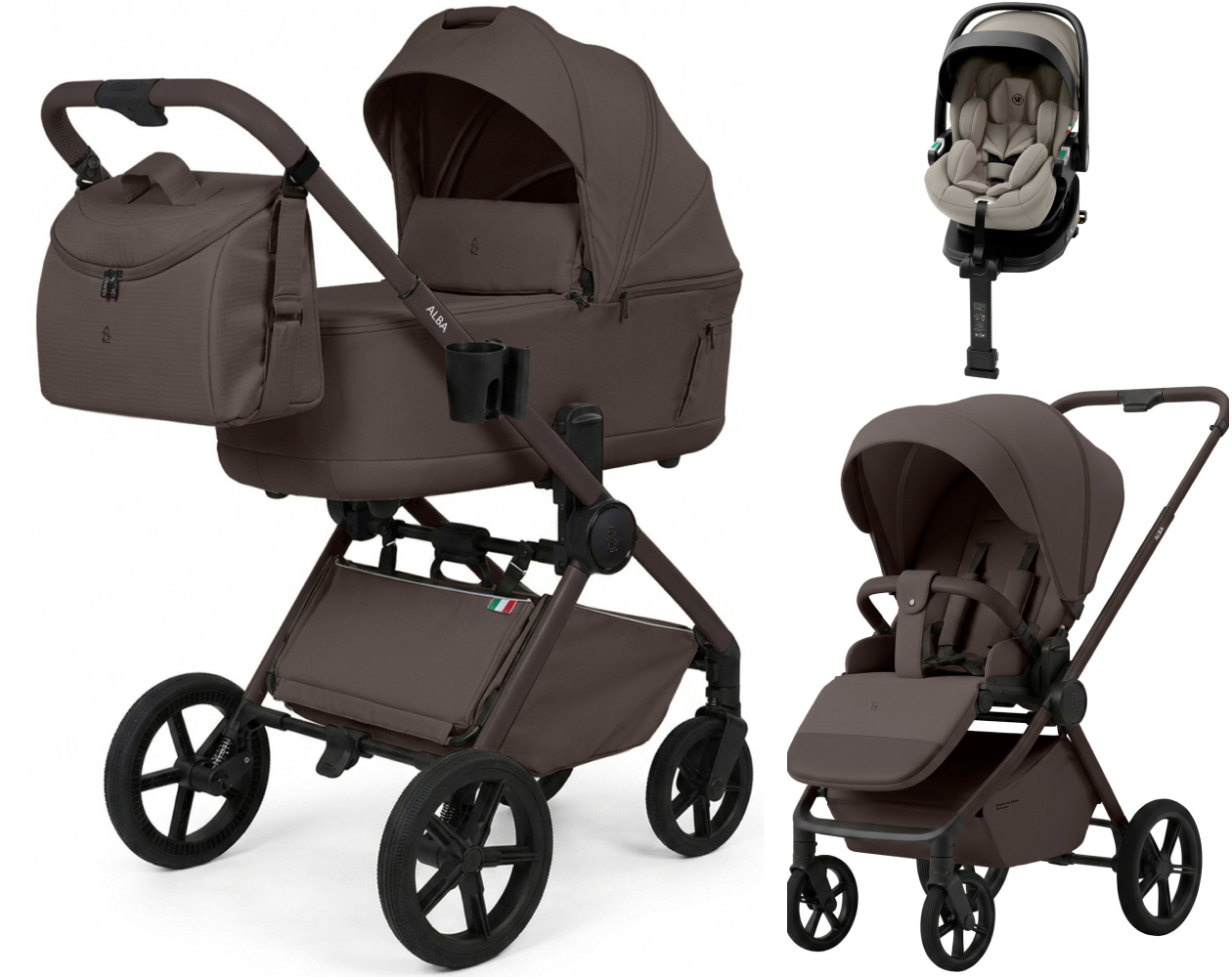 Коляска 4 в 1 Sweet Baby SBL Alba 2.0 и автокресло Premier Plus Begie Macadamia