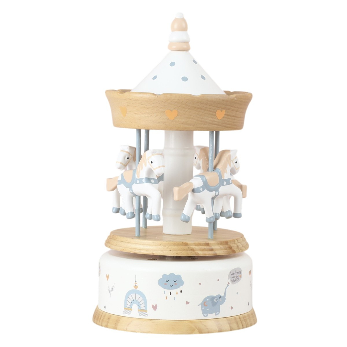 Карусель Roxy-Kids музыкальная с лошадками заводная, бук RCAR-001 Traditional