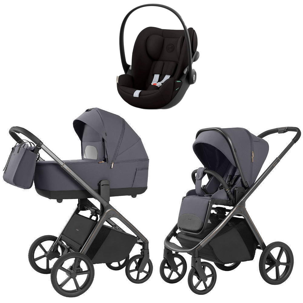 Коляска Carrello Vector 2025 CRL-6551 и автокресло Cybex Cloud G i-Size Magic Black 3 в 1 Ultimate Grey