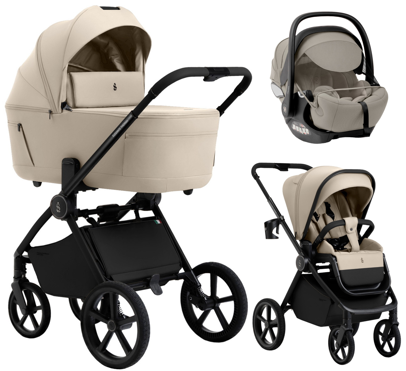 Коляска 3 в 1 Sweet Baby SBL Elegante Therma Colore + автокресло Premier Begie Cream