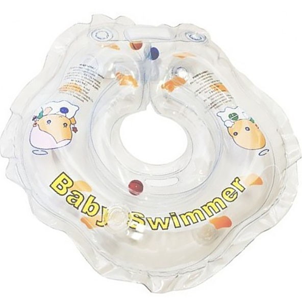 Круг для купания Baby Swimmer 0+ прозрачный погремушка