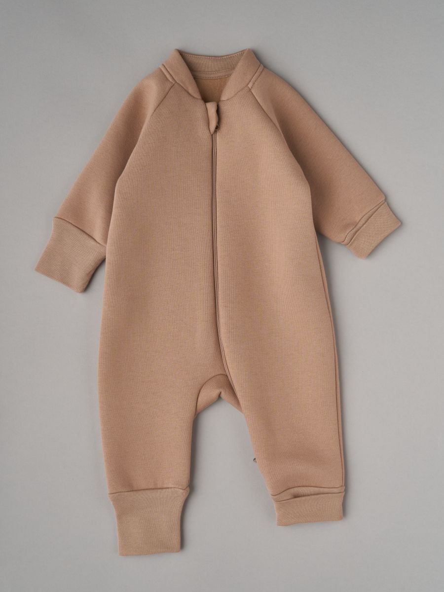 Комбинезон Little Star растущий из футера с начесом 13060 (ЧЗ-мз) бежевый 62