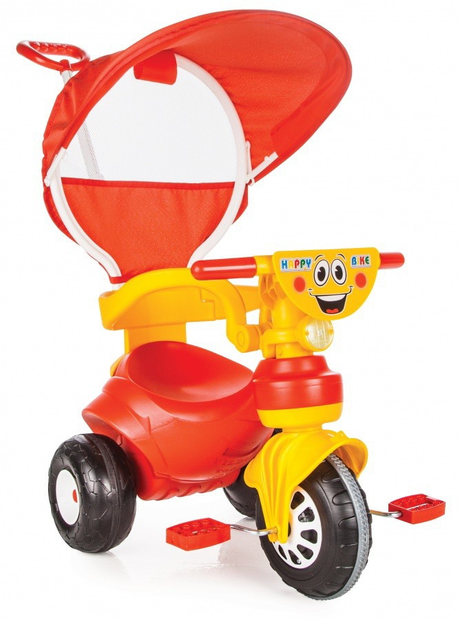 Трехколесный велосипед Pilsan Happy с родительской ручкой 07-161 красно-желтый