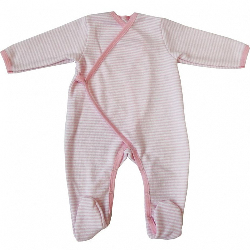 Комбинезон Папитто с запахом селаник начес 49-524 розовая полоска 62