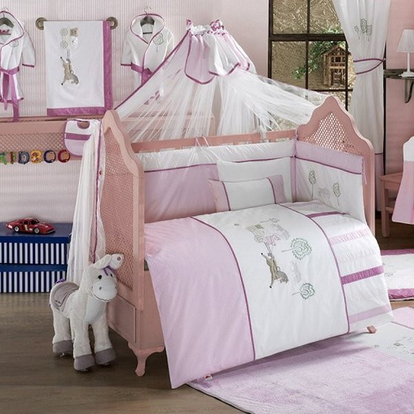 Детский комплект в кроватку Kidboo Little Farmer 6 предметов Pink