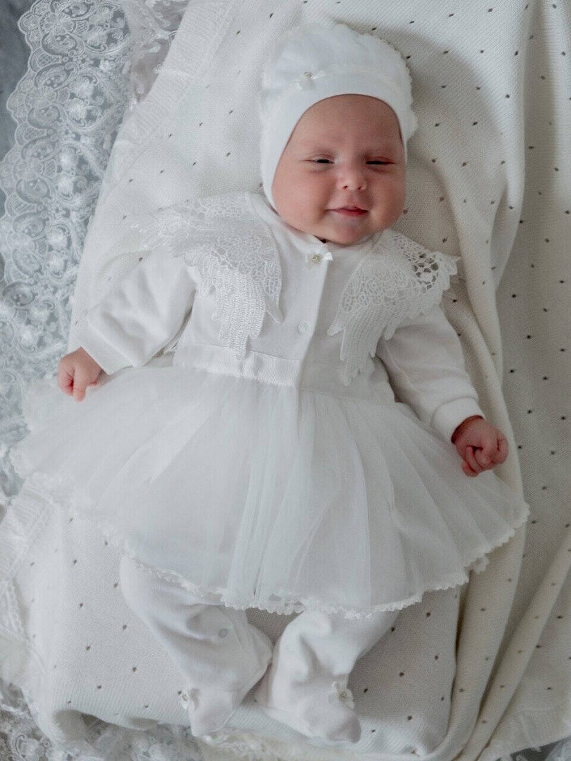 Комплект на выписку НаследникЪ Выжанова Ангел для девочки 2 пр. 213-030 ЧЗ экрю 56