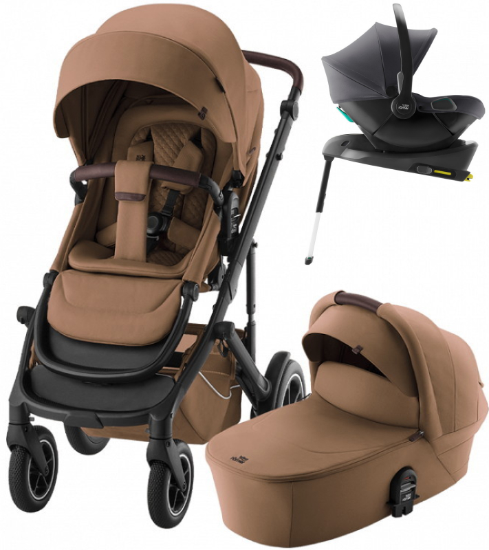 Коляска 4 в 1 Britax Roemer Smile 5Z LUX и автокресло Baby-Safe Core Midnight Grey + база Baby-Safe Core Warm Caramel