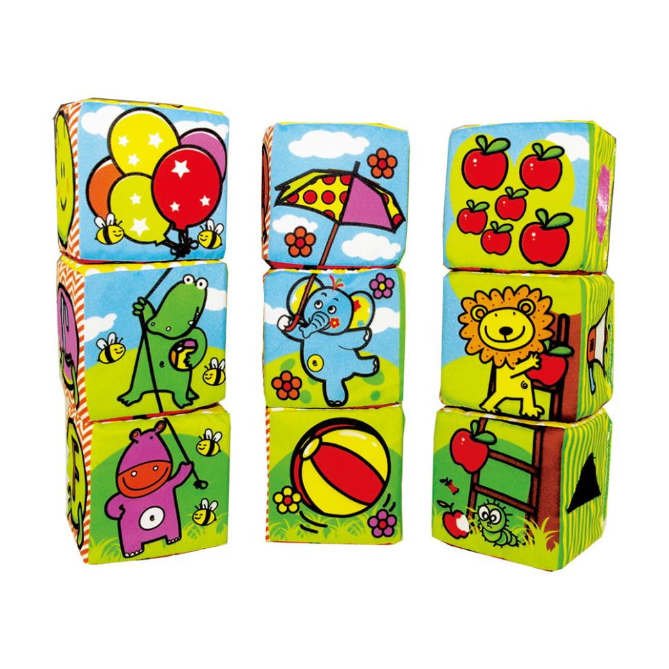 Мягкие кубики Biba Toys Мои друзья из джунглей 28х31х49 см JF123