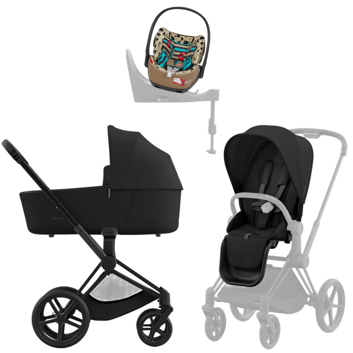 Коляска Cybex Priam IV Matt Black complete Cloud T One Love Base T 4 в 1 Sepia Black