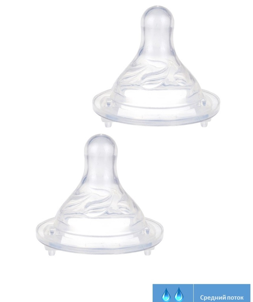 Детская соска Uviton для бутылочек с широким горлышком средний поток (М) 2шт. 0220