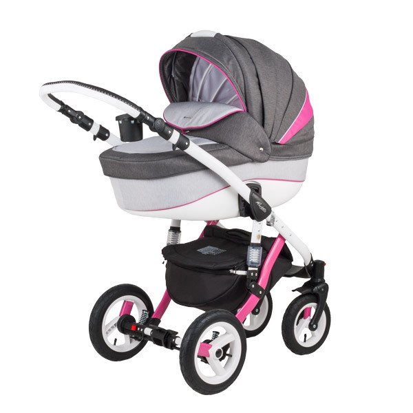 Детская коляска Adamex Barletta Rainbow 3 в 1 Pink