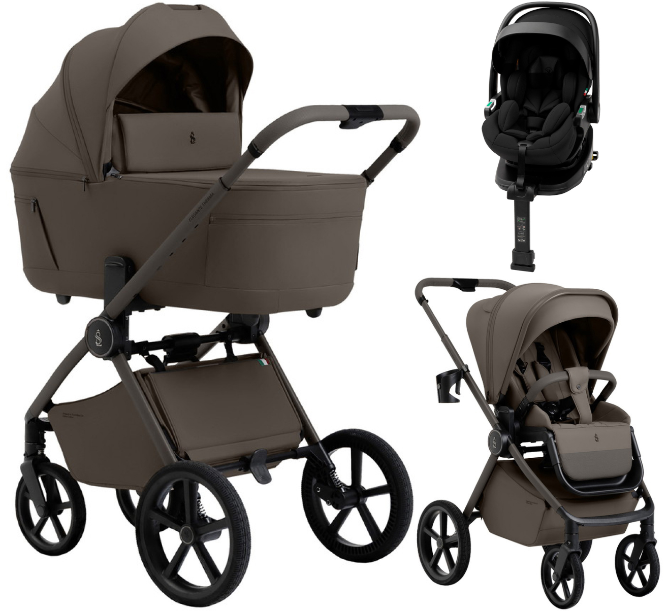 Коляска 4 в 1 Sweet Baby SBL Elegante Therma Colore + автокресло Premier Plus Black Dark Beige