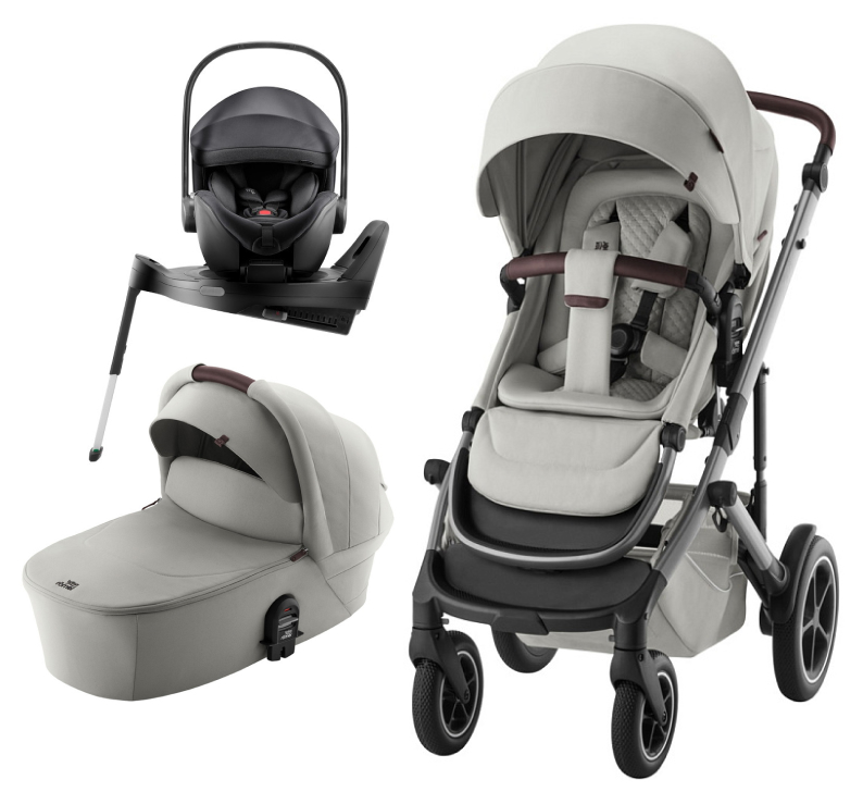 Коляска 3 в 1 Britax Roemer Smile 5Z LUX и автокресло Baby-Safe PRO Style Carbon Black + Vario Base 5Z Linen Grey