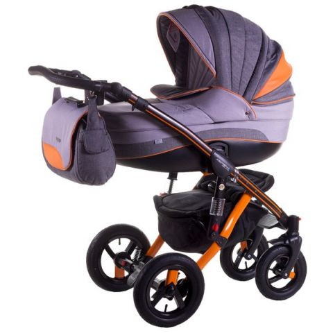 Детская коляска Adamex Aspena Grand Prix 2 в 1 (ORANGE-BLACK GP)