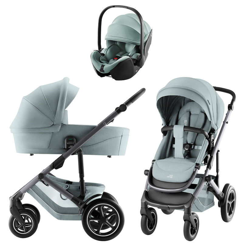 Коляска 3 в 1 Britax Roemer Smile 5Z Style и автокресло Baby-Safe Pro Jade Green Harbor Blue