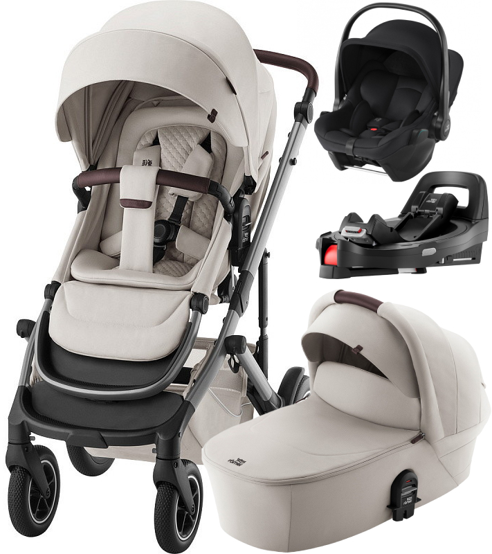 Коляска 4 в 1 Britax Roemer Smile 5Z LUX и автокресло Baby-Safe Core Space Black + Vario Base 5Z Soft Taupe