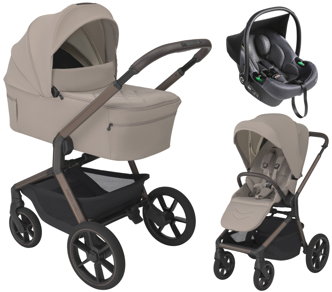 Детская коляска 3 в 1 Espiro Noble и автокресло PI Graphite 09 cashmere