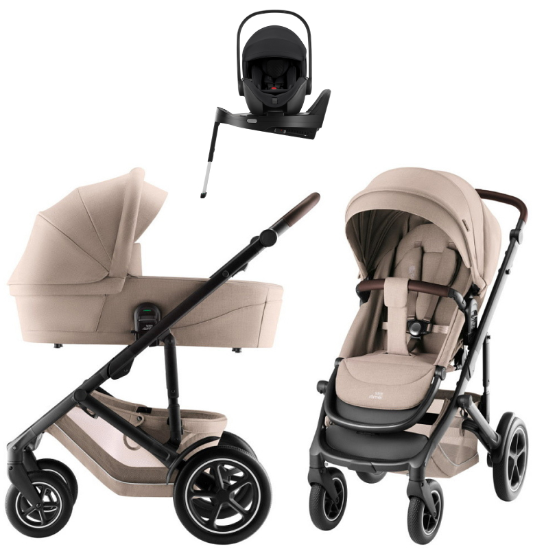 Коляска 4 в 1 Britax Roemer Smile 5Z Style и автокресло Baby-Safe PRO LUX Onyx Black + Vario Base 5Z Teak