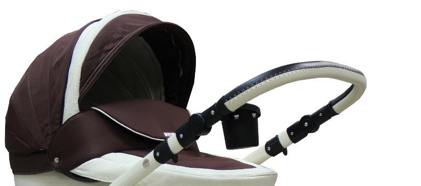 Детская коляска Adamex Barletta 2 в 1 921G (ШОКОЛАД+БЕЖ ЗАВИТКИ)
