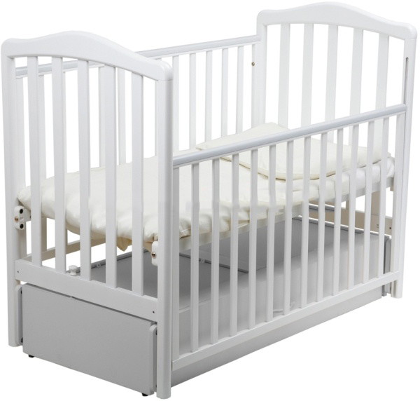 Детская кроватка Papaloni Винни (маятник продольный) 120x60 см белый