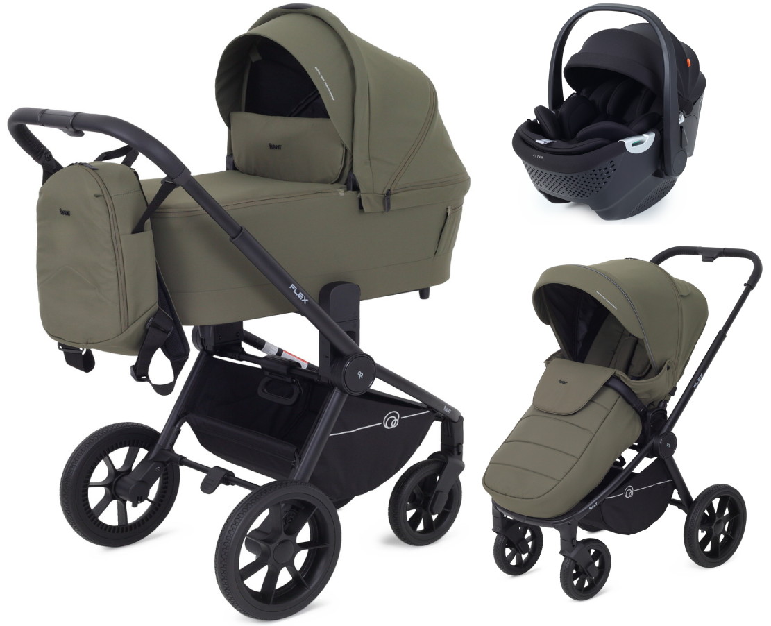 Детская коляска Rant Flex 3 в 1 RA076 с автокреслом Aster Zero Black Green