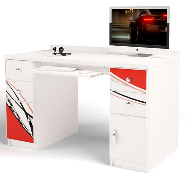 Детский столик ABC-King La-Man 2 тумбовый с бортиком ABC-122-L-R красный