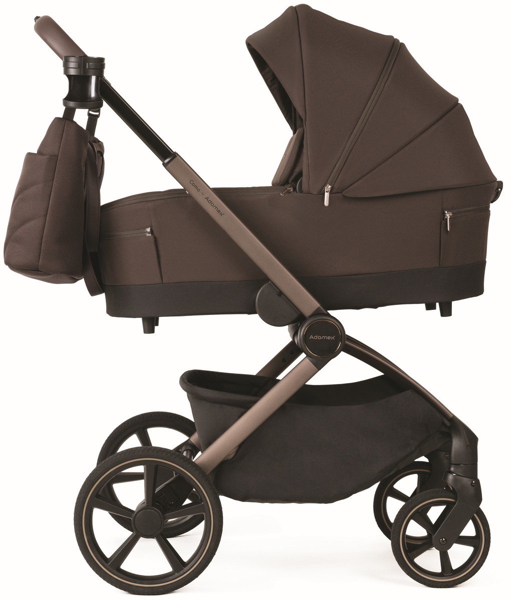 Детская коляска Adamex Como 3 в 1 chocolate brown — т.корич. — рама шоколад