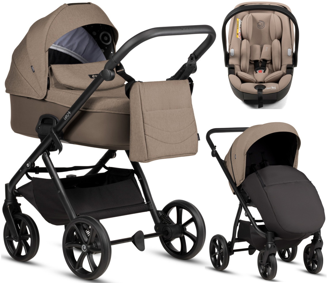 Детская коляска Tutis Leo 3 Plus 3 в 1 с автокреслом Beno Beige 1582261 Cinnamon