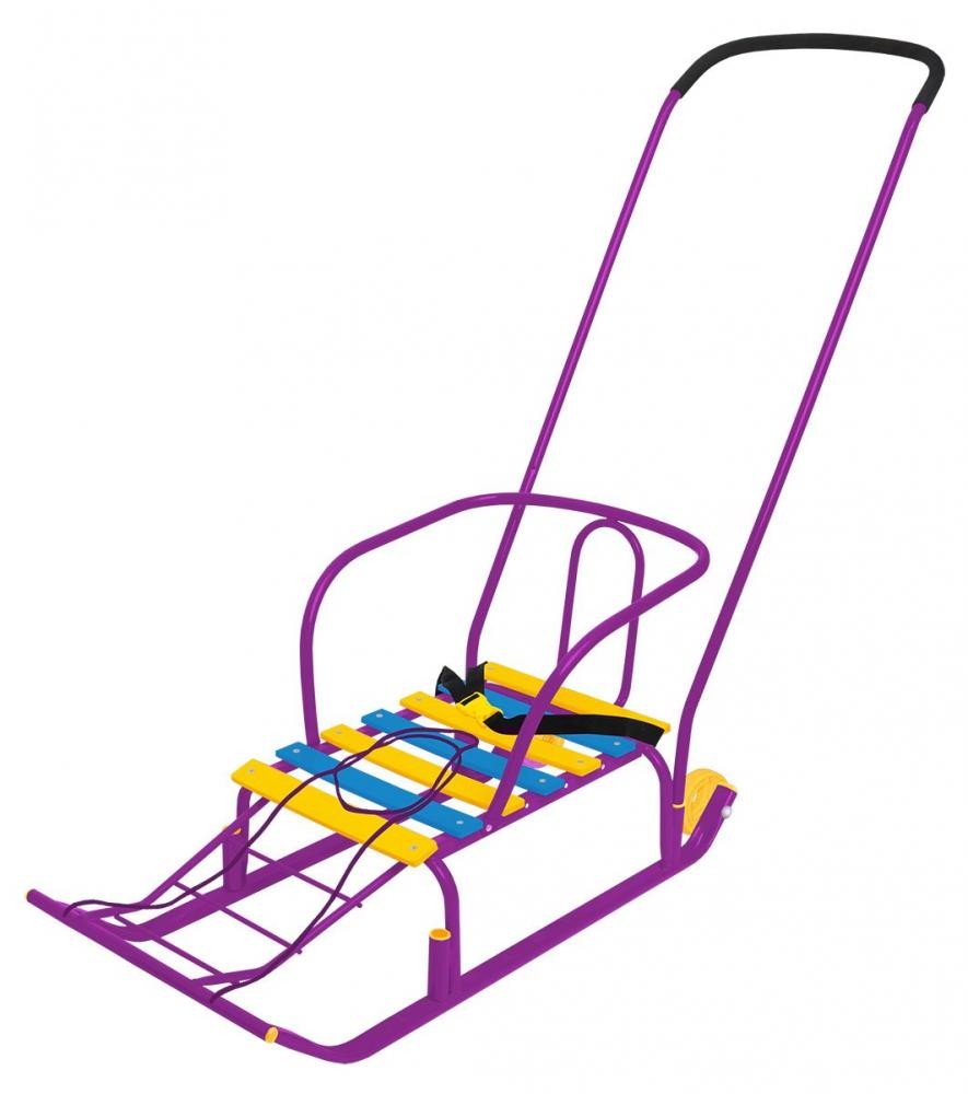 Санки Nika Тимка 5 комфорт с колесами сиреневый