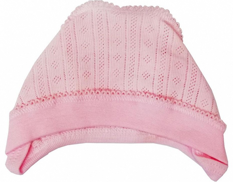 Чепчик Папитто ажур с рибаной на бейке 61-123н розовый 56