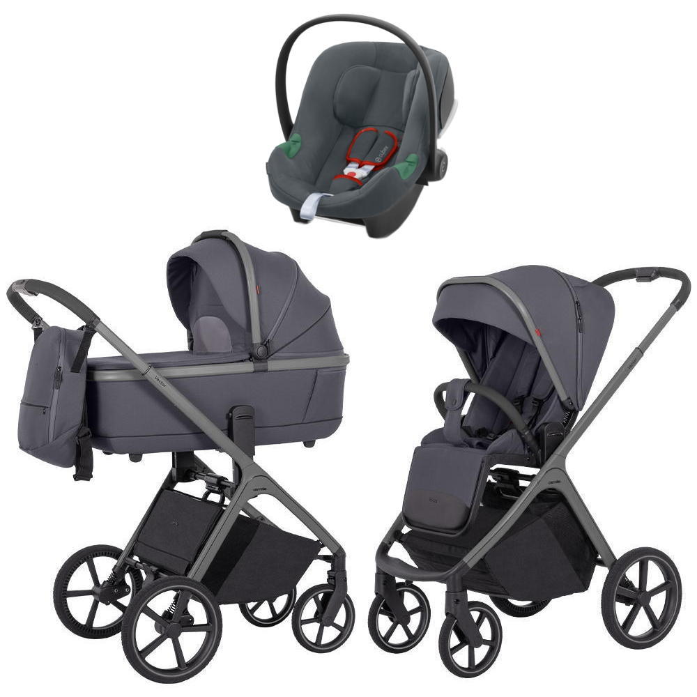 Коляска Carrello Vector CRL-6550 и автокресло Cybex Aton B2 Steel Grey 3 в 1 Landscape Grey