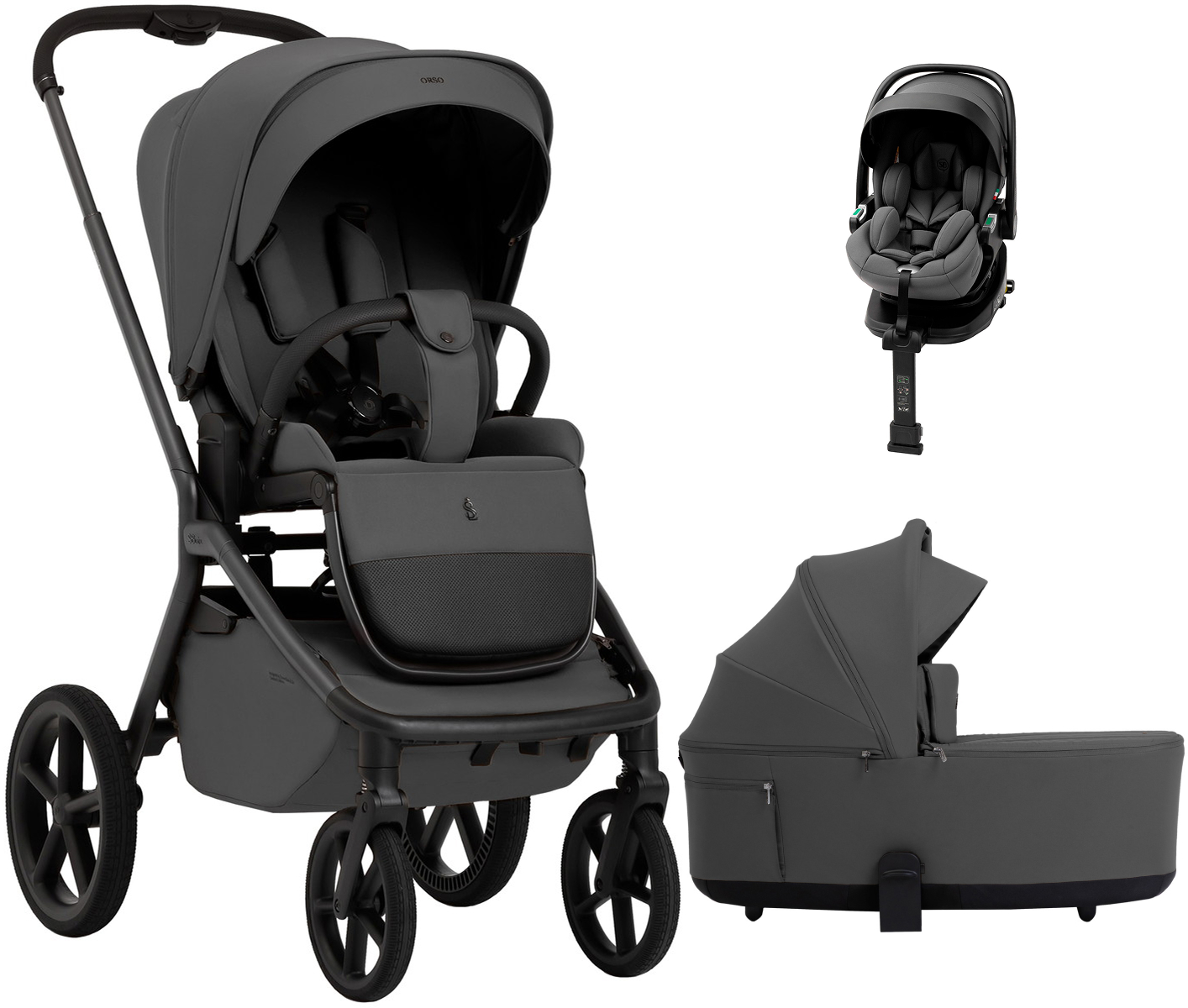Коляска 3 в 1 Sweet Baby SBL Orso + автокресло Premier Plus Grey Dark Grey