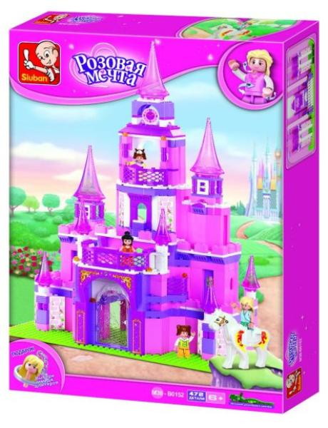 Детский конструктор Sluban серии Розовая мечта, Замок принцессы, 472 деталей 690132