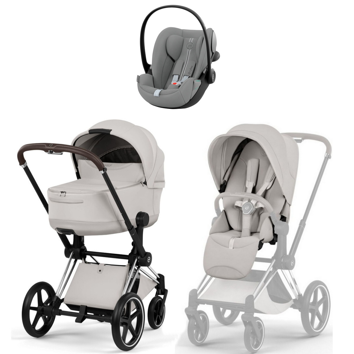 Коляска Cybex Priam V Chrome Style Cloud G3 Stone Grey Plus 3 в 1 City Grey