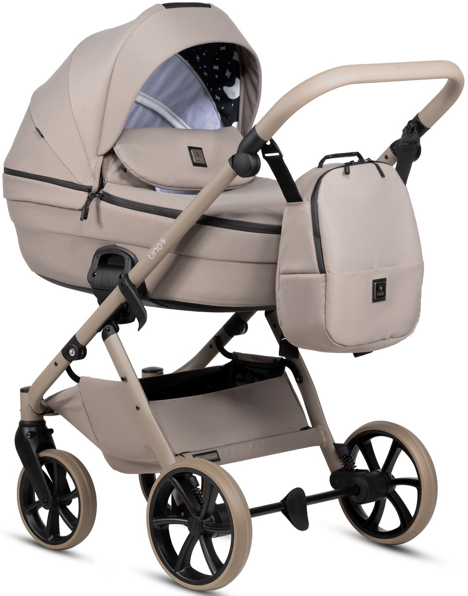 Детская коляска Tutis Uno 6 Plus Essential collection 2 в 1 1602172 Taupe с сумкой в цвет