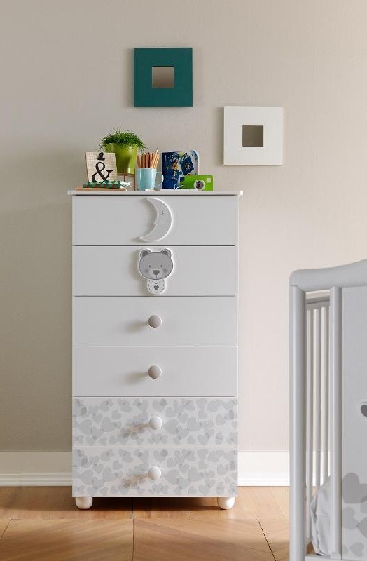 Тумба в детскую Pali Moon, 6 ящиков белый