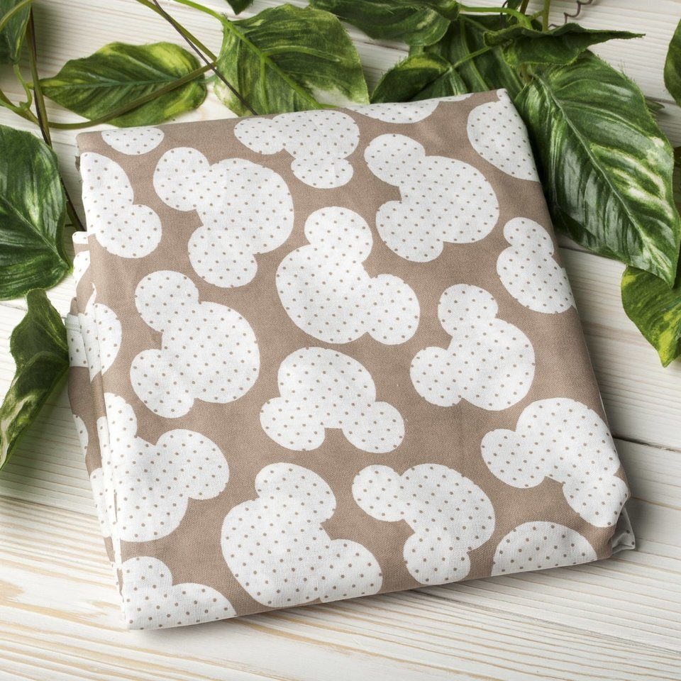 Простыня AmaroBaby на резинке бязь 125х75 см мышонок кофе