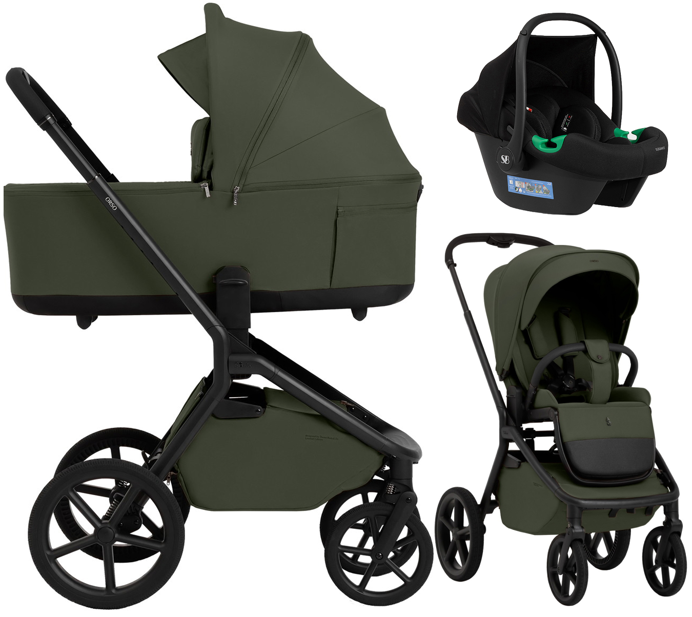 Коляска 3 в 1 Sweet Baby SBL Orso New + автокресло Elegante Plus New Dark Green