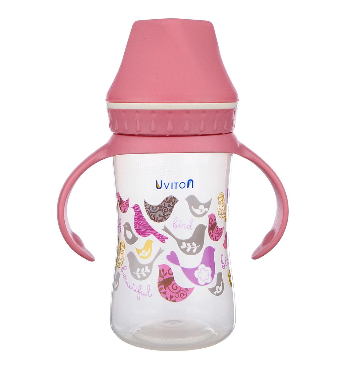 Детская бутылочка Uviton с широким горлышком 250 мл 0117 розовый