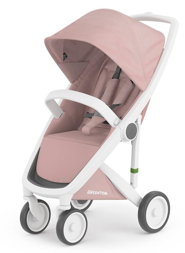 Детская прогулочная коляска Greentom Upp Classic пудровый/белая рама
