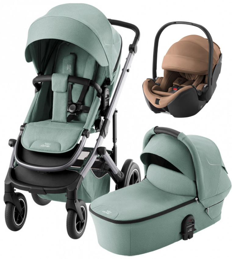 Коляска 3 в 1 Britax Roemer Smile 5Z и автокресло Baby-Safe PRO LUX Warm Caramel Jade Green