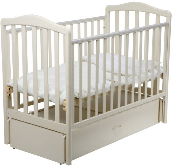 Детская кроватка Papaloni Винни (маятник продольный) 120x60 см слоновая кость