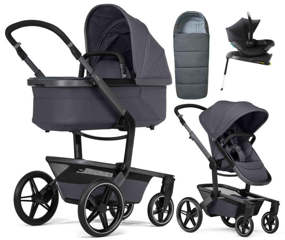 Детская коляска 4 в 1 Joolz Day 5 и автокресло Baby-Safe Core Space Black и база Baby-Safe Core + конверт в подарок Stone grey