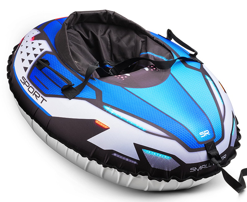 Надувные санки-тюбинг с сиденьем и ремнями Small Rider Asteroid Sport синий