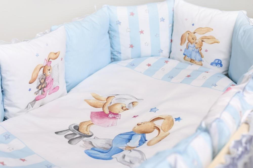 Комплект в кроватку Lappetti Луисы для овальный кроватки 6 предметов голубой