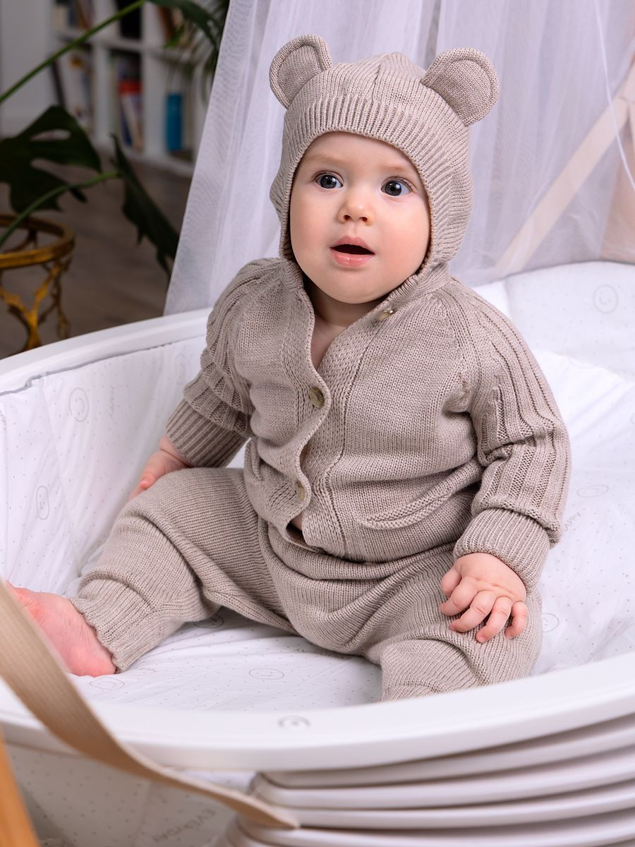 Кофточка с капюшоном и штанишки Little Star Лапша 0011 (ЧЗ-нк) серый камень 62