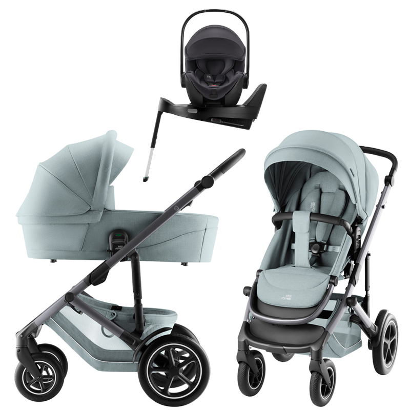 Коляска 3 в 1 Britax Roemer Smile 5Z Style и автокресло Baby-Safe Pro Midnight Grey + Vario Base 5Z Harbor Blue