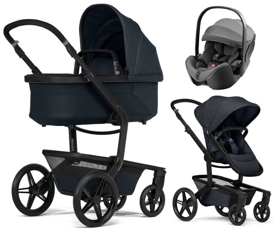 Детская коляска 3 в 1 Joolz Day 5 и автокресло Britax Roemer Baby-Safe Pro Style Mineral Grey без адаптеров Dark Navy Blue