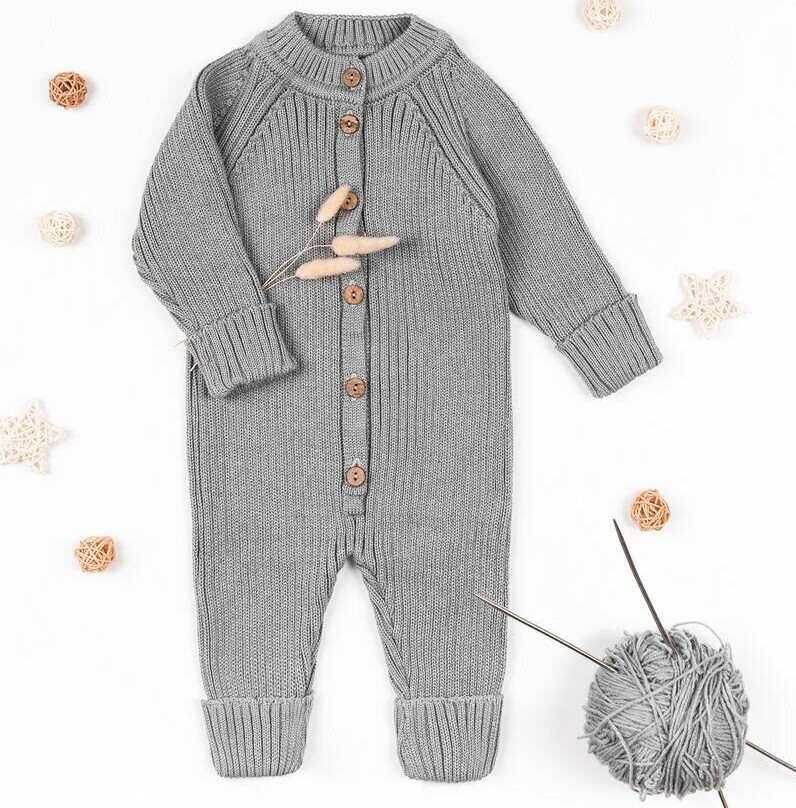 Комбинезон вязаный AmaroBaby Pure Love Tot демисезонный серый 80